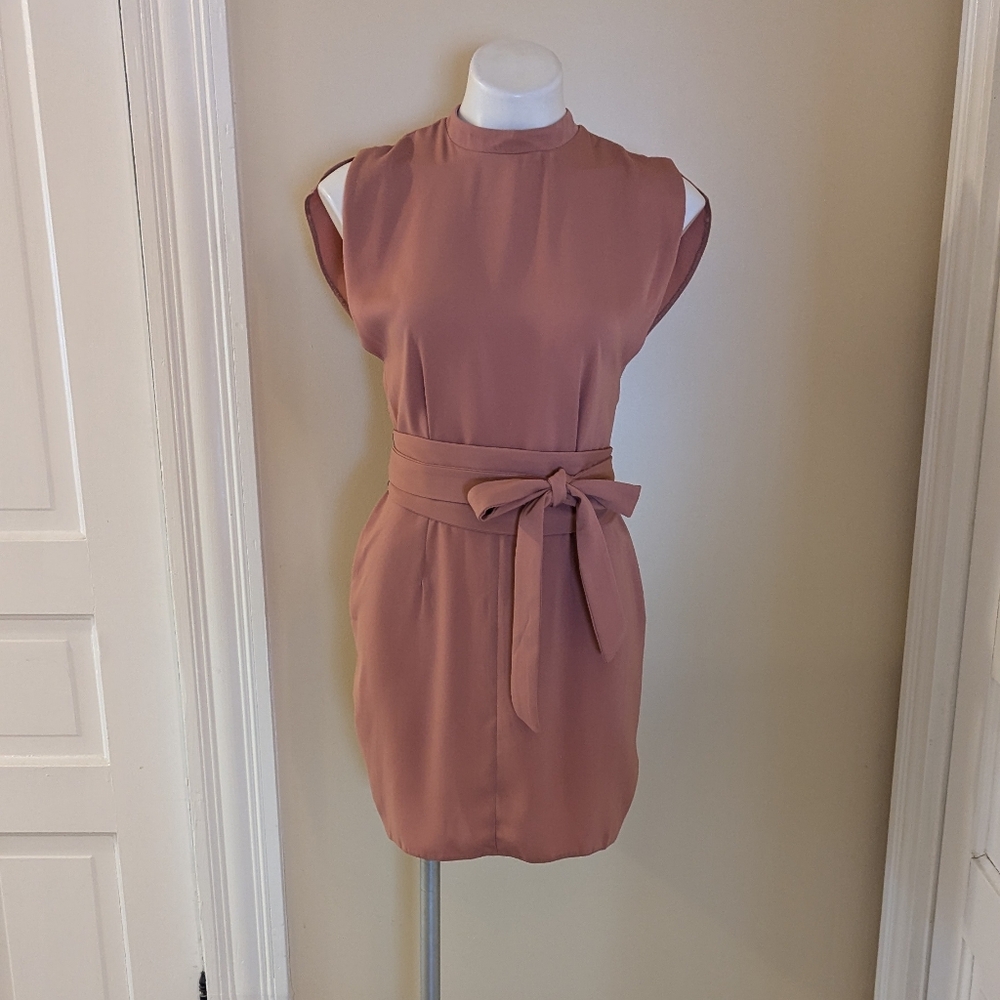 ASOS muave pink NWT wrap belt dress size 4
